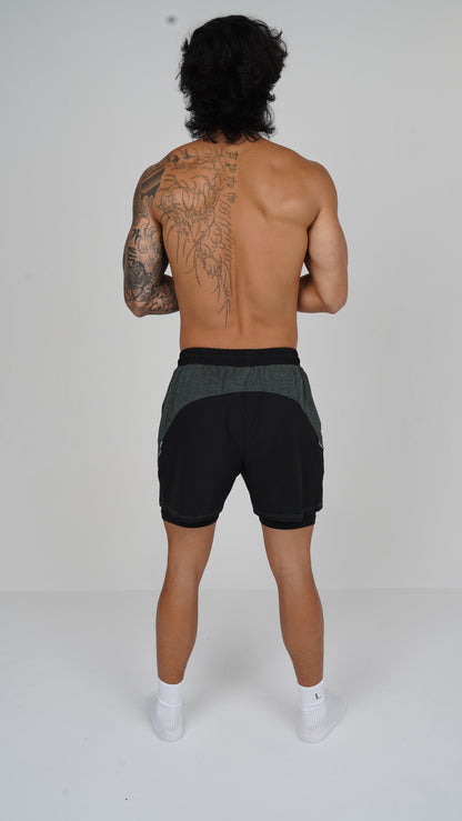 Green Double Layer Shorts