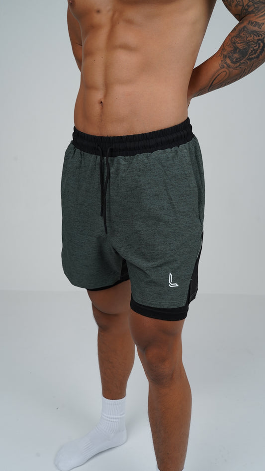 Green Double Layer Shorts